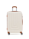 Flight Knight Cream Large Hardcase Lightweight Check-In Suitcase with 4 Wheels