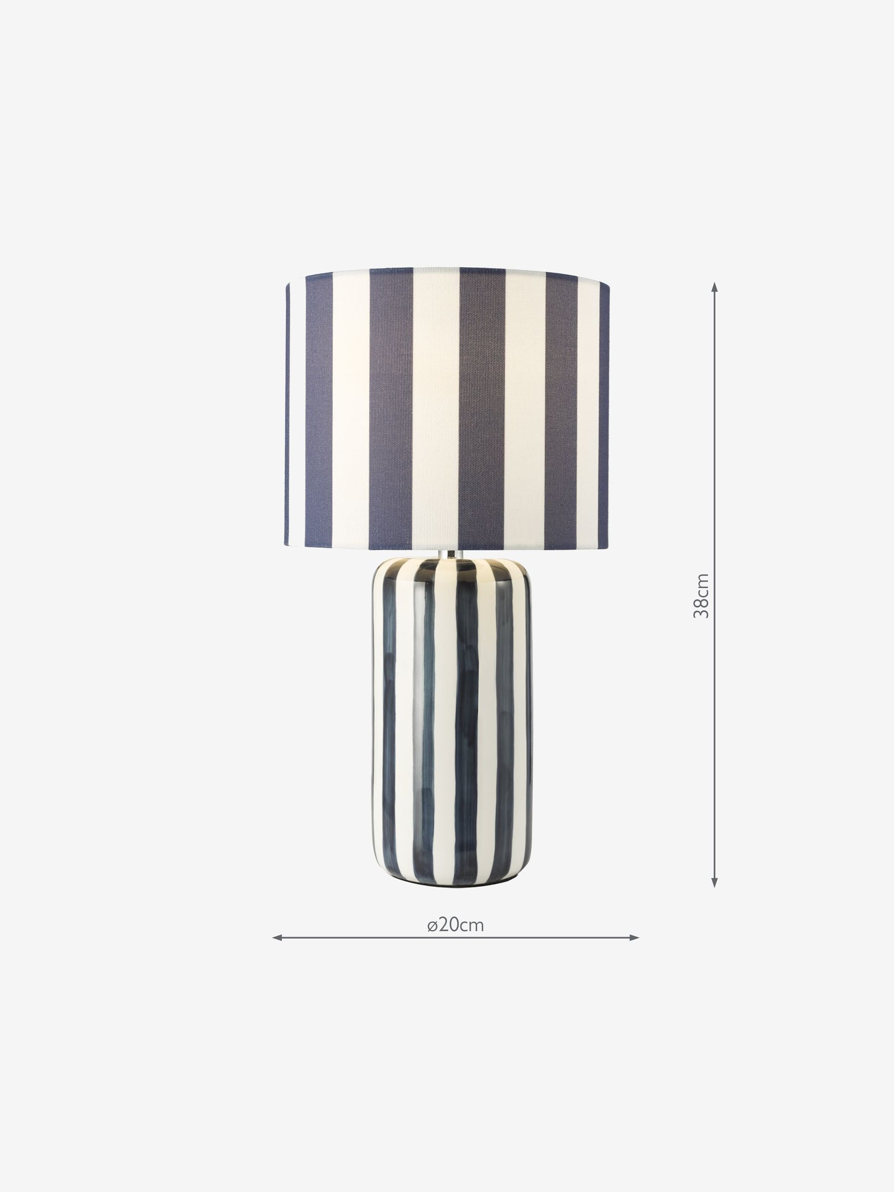 Dar Lighting blue ceramic table lamp H38cm - British product