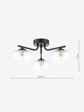 Dar Lighting Ede semi-flush ceiling light black glass 41cm (British brand)