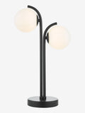 Dar Lighting matt black opal glass lamp 42cm, imported from the UK