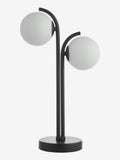 Dar Lighting matt black opal glass lamp 42cm, imported from the UK