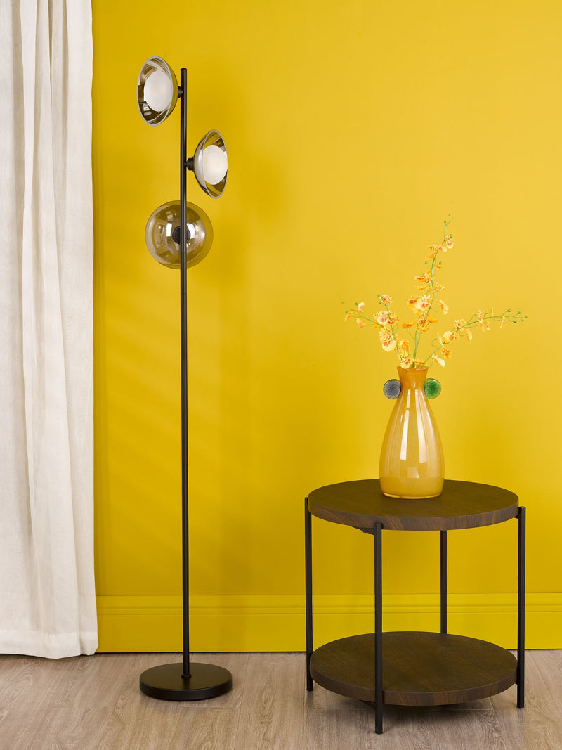 Dar Lighting Kadience floor lamp, satin black, imported from the UK