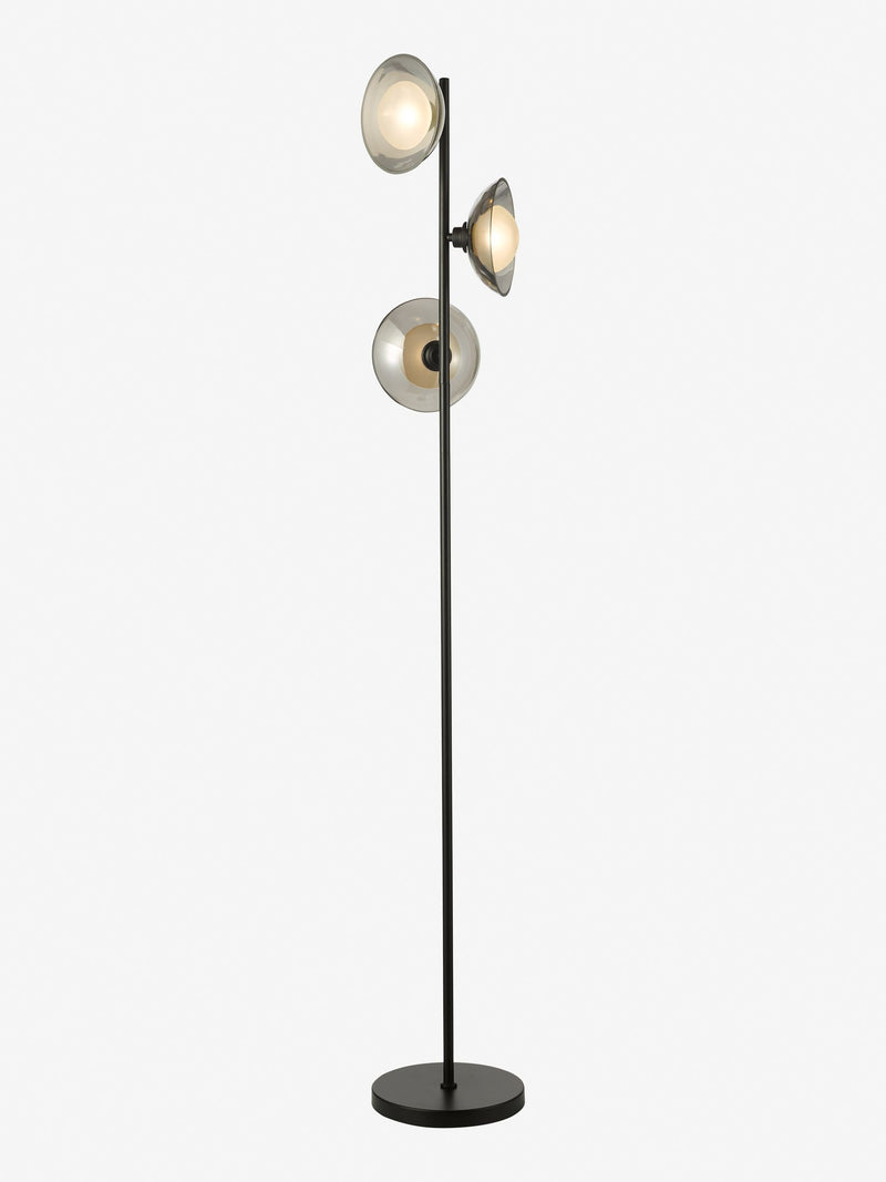 Dar Lighting Kadience floor lamp, satin black, imported from the UK