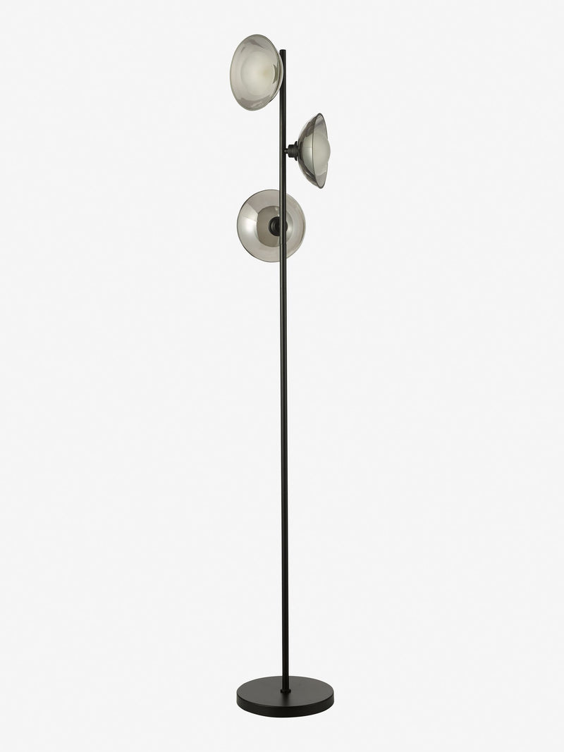 Dar Lighting Kadience floor lamp, satin black, imported from the UK