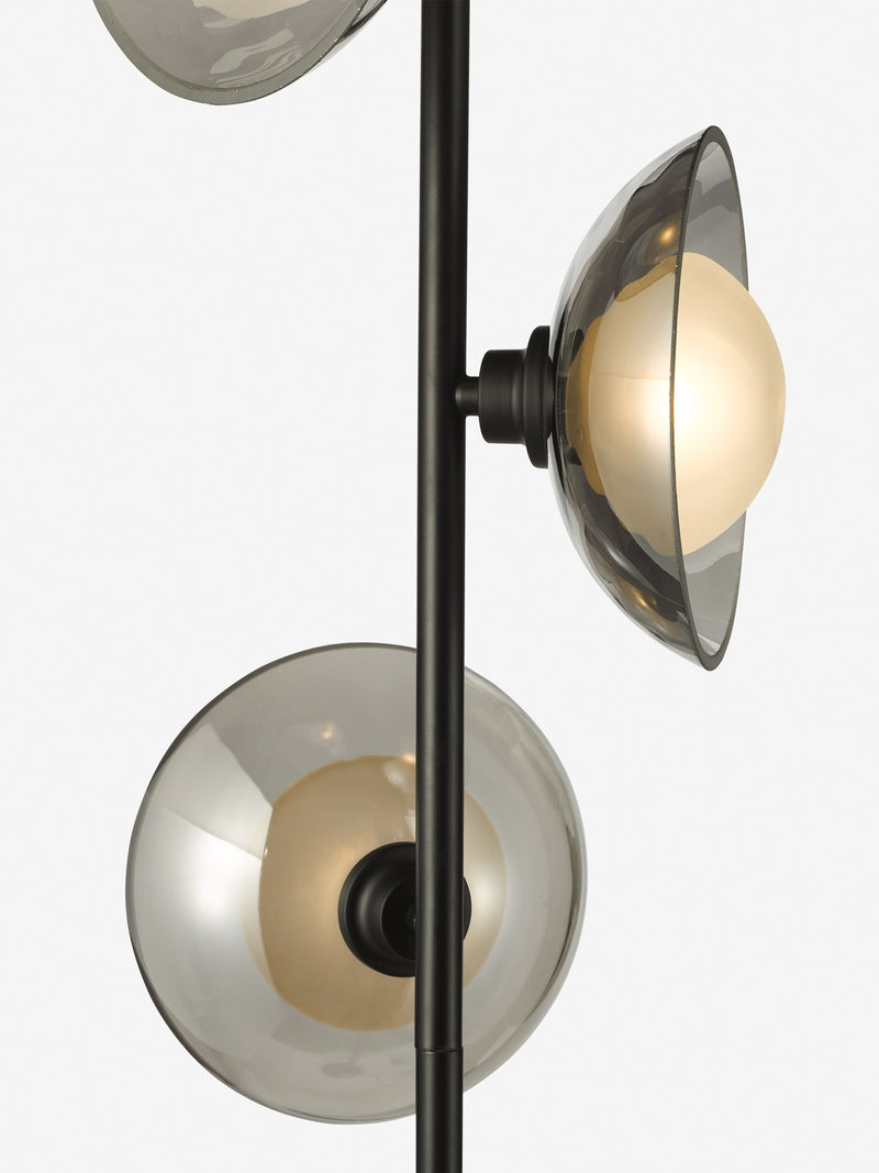 Dar Lighting Kadience floor lamp, satin black, imported from the UK