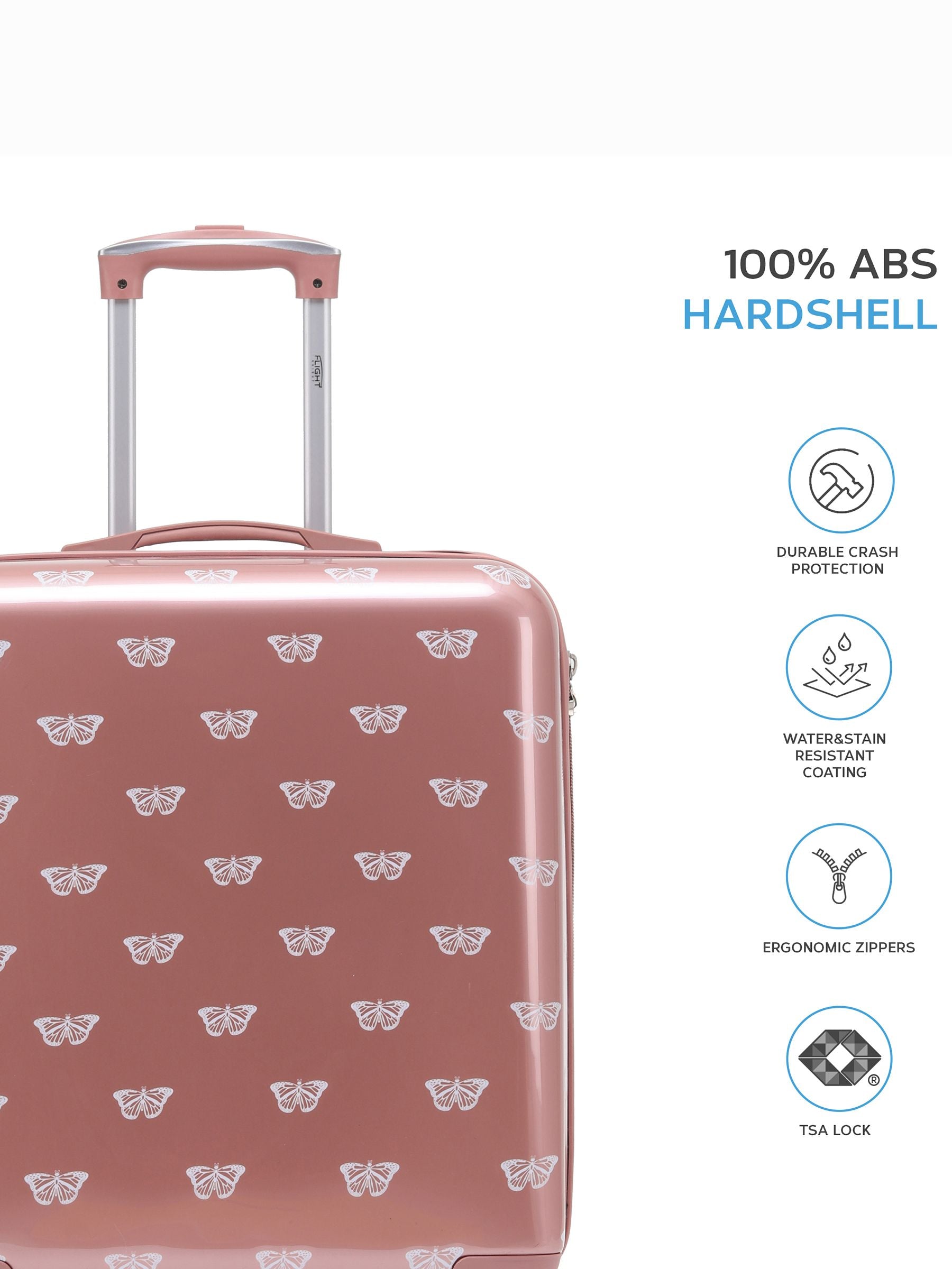 Flight Knight Butterfly hardcase suitcase with 4 wheels, imported from the UK