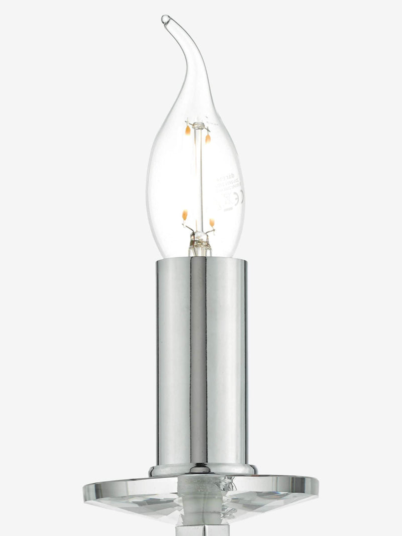 Dar Lighting Lyon wall light polished chrome crystal 24cm, UK version