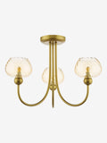 Dar Lighting Cognac ceiling light satin gold champagne ribbed glass, UK version