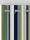 Green Huddson striped cotton curtains made to measure, UK version