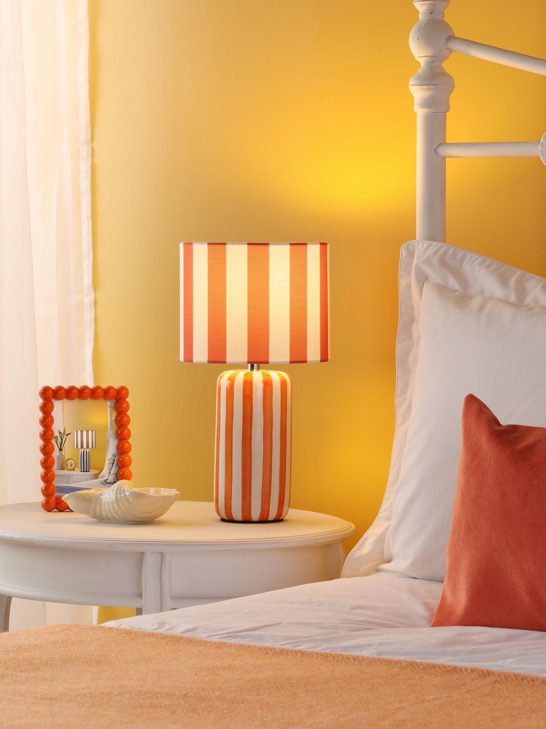Dar Lighting orange ceramic Cicada table lamp (British brand)