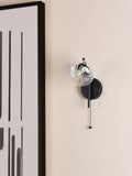 Dar Lighting Ede wall light matt black glass 21cm, imported from the UK