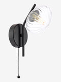 Dar Lighting Ede wall light matt black glass 21cm, imported from the UK