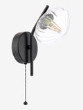 Dar Lighting Ede wall light matt black glass 21cm, imported from the UK