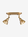 Dar Lighting aged brass Nathaniel 2-light ceiling spotlight (British brand)