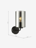 Dar Lighting Daylin wall light satin black smoked ribbed glass (British brand)