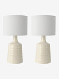 Dar Lighting Inci cream ceramic table lamp pair 34cm (British brand)