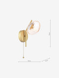 Dar Lighting Ede wall light satin gold amber glass (British brand)