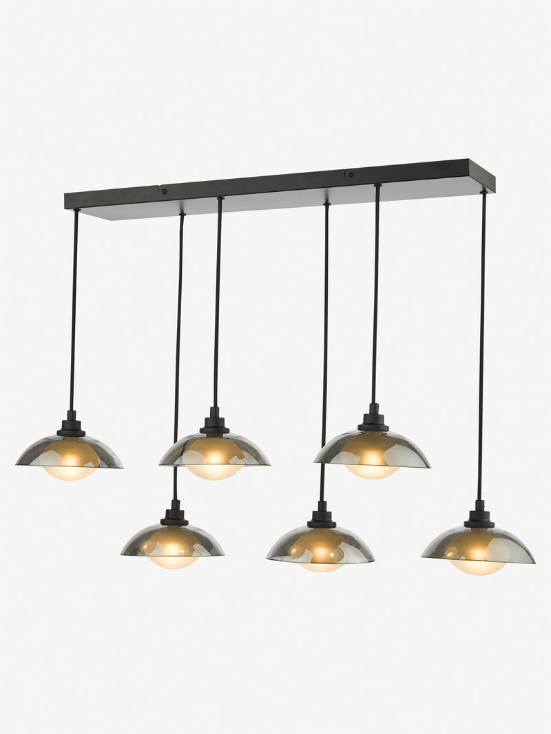 Dar Kadience bar pendant smoked glass satin black - British product
