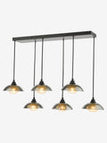 Dar Kadience bar pendant smoked glass satin black - British product