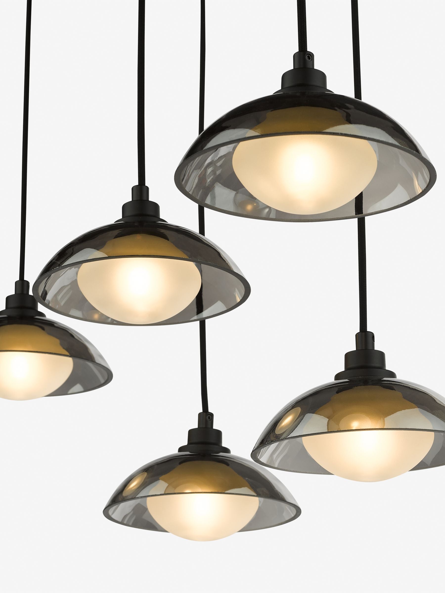 Dar Kadience bar pendant smoked glass satin black - British product