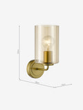 Dar Lighting Daylin wall light satin gold amber glass (British brand)