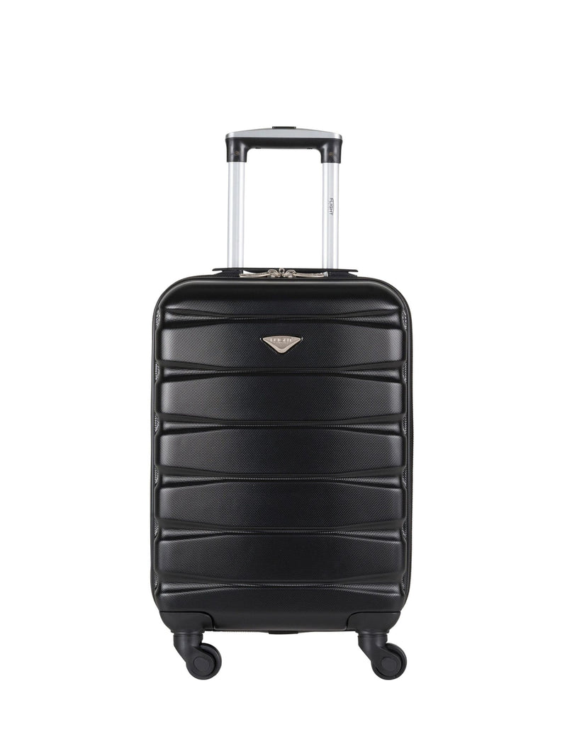 Flight Knight Charcoal EasyJet Overhead Hard Shell Cabin Suitcase Set of 2 (55x35x20cm)