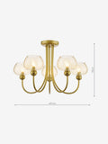 Dar Lighting semi flush ceiling light satin gold champagne glass (British brand)