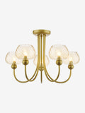 Dar Lighting semi flush ceiling light satin gold champagne glass (British brand)