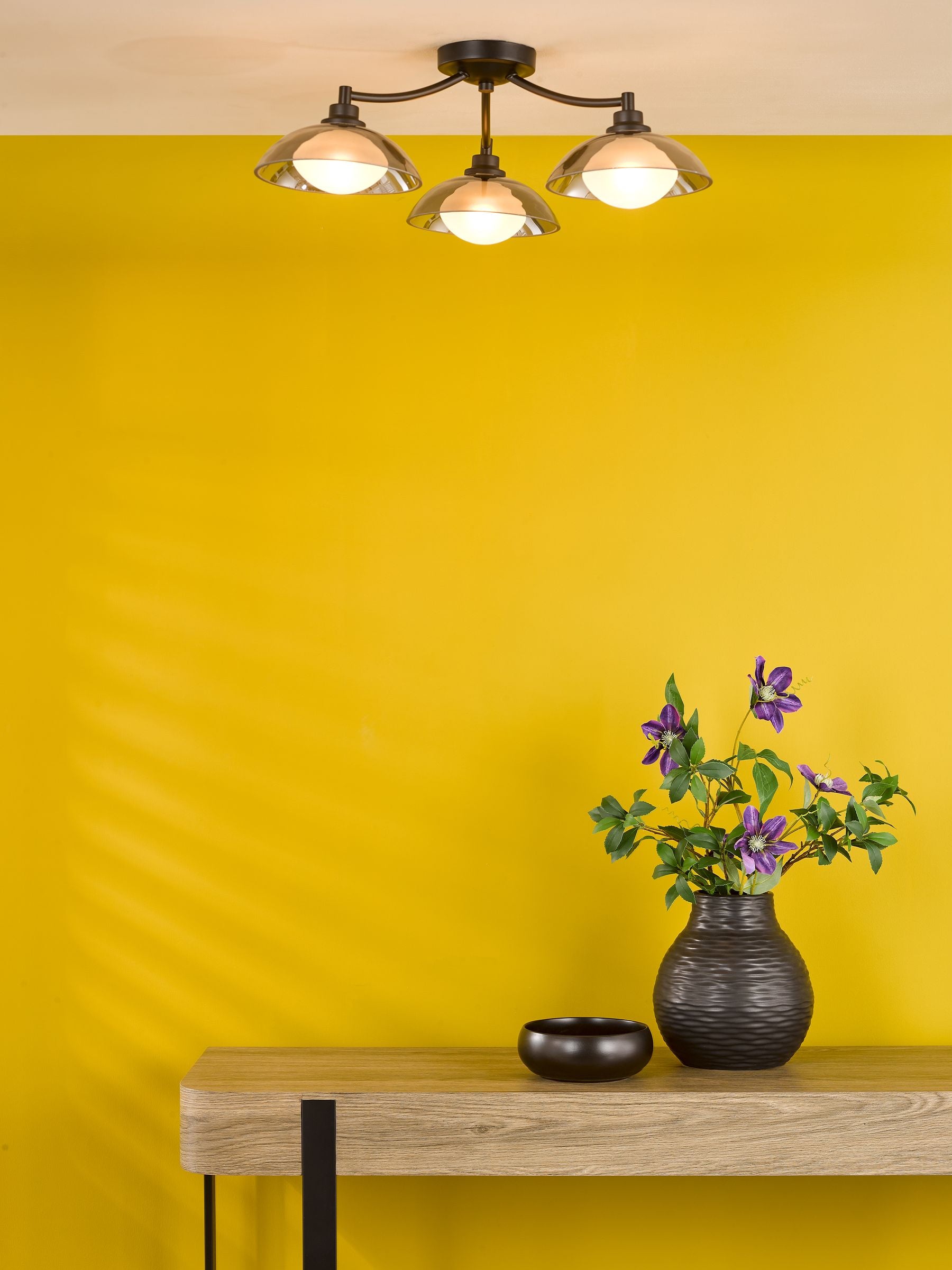 Dar Lighting Kadience 3 light semi flush ceiling light (British brand)