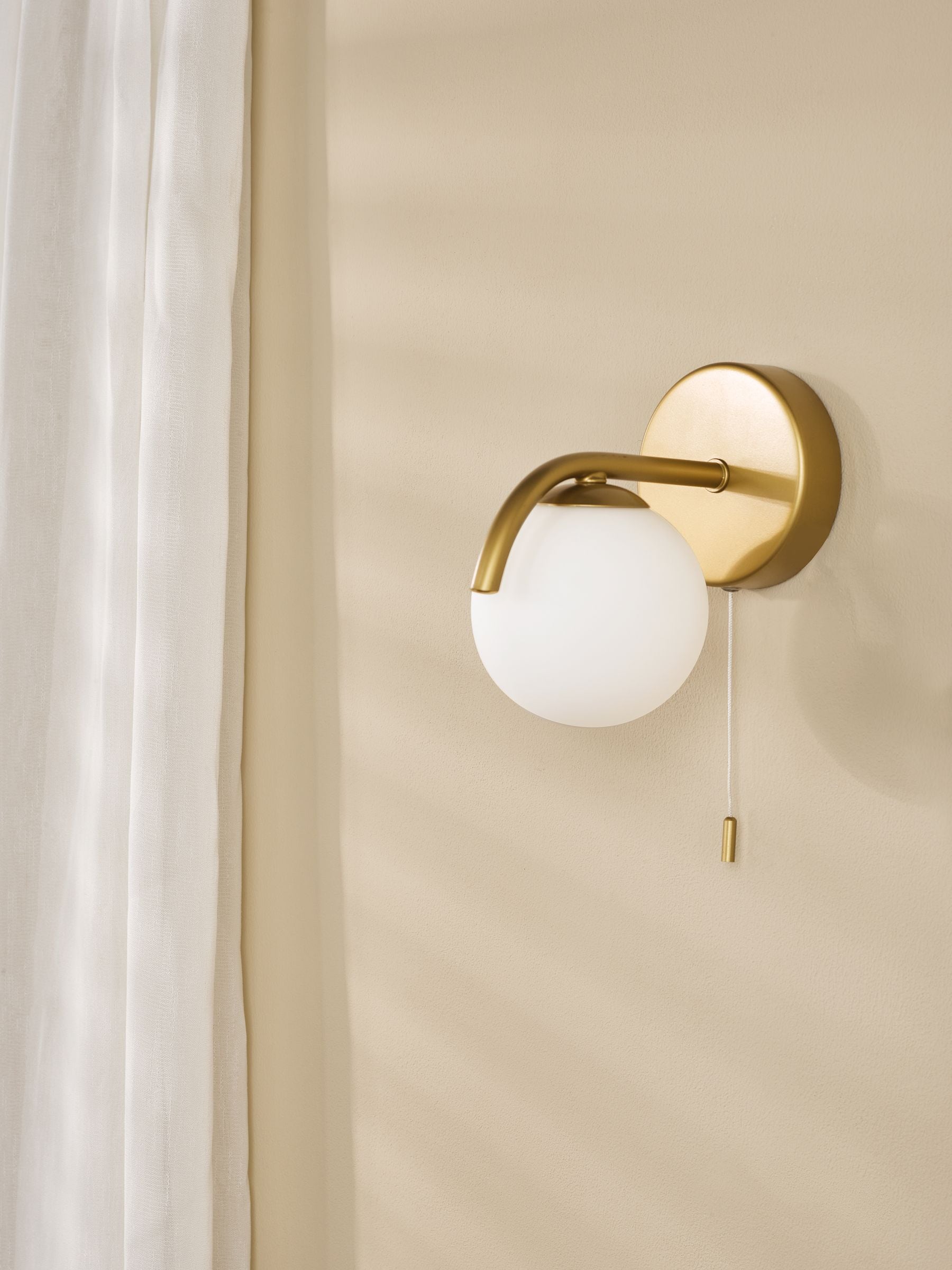 Dar Lighting Orlena wall light satin gold opal glass - British product