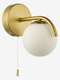 Dar Lighting Orlena wall light satin gold opal glass - British product