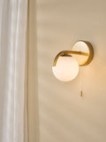 Dar Lighting Orlena wall light satin gold opal glass - British product