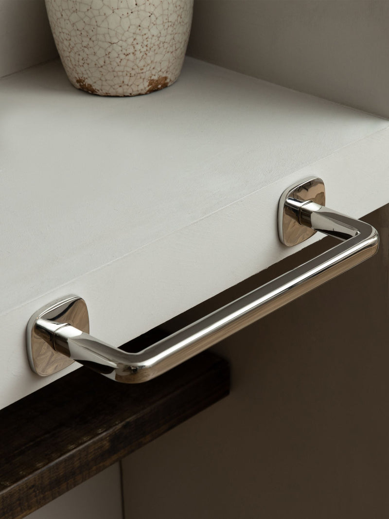 Robert Welch Burford silver towel rail, imported from the UK