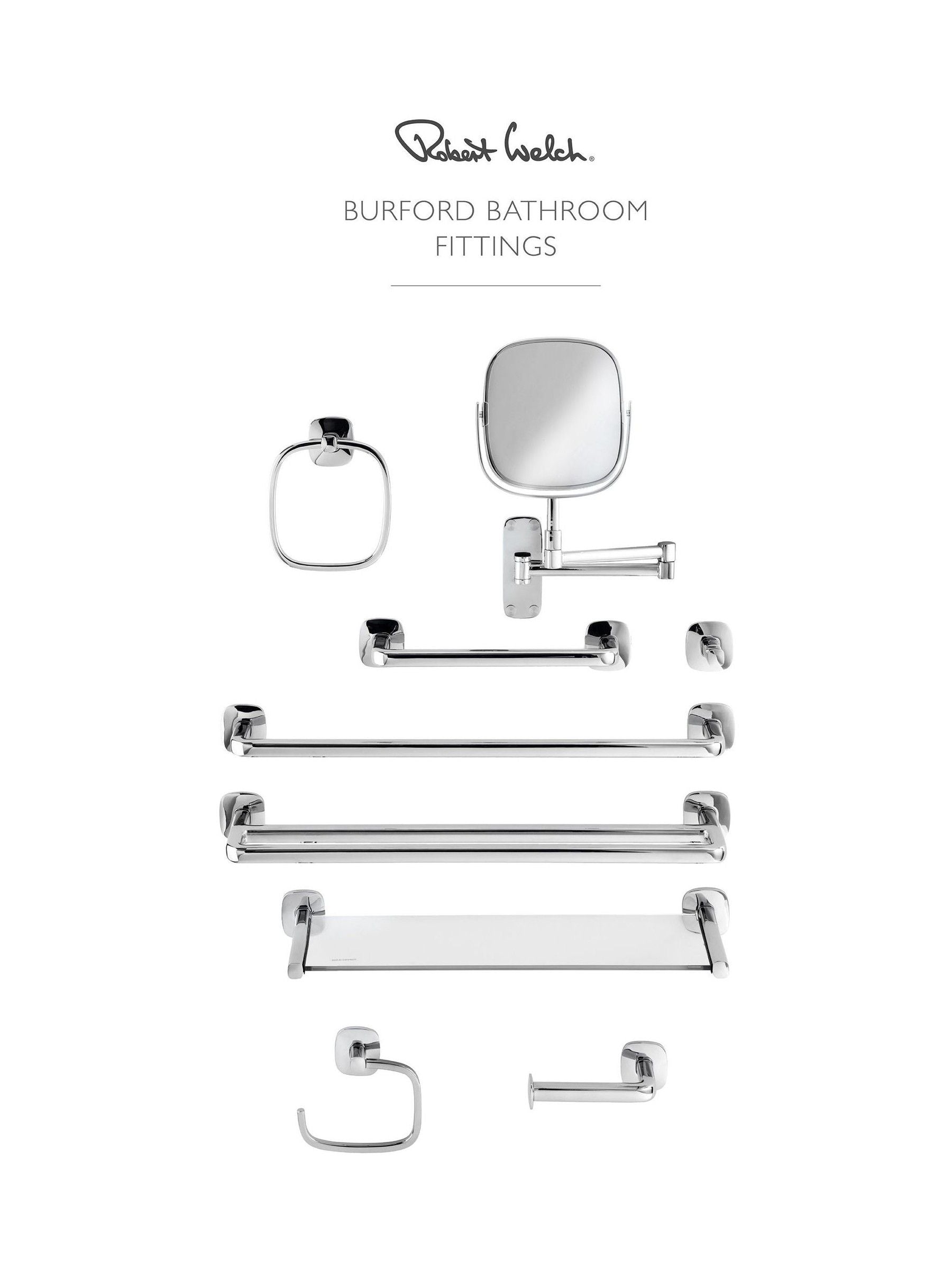 Robert Welch Burford silver towel rail, imported from the UK
