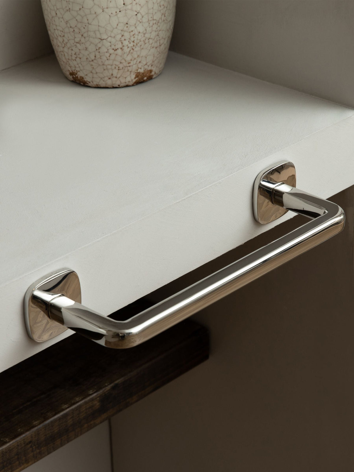 Robert Welch Burford silver towel rail, imported from the UK
