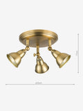 Dar Lighting Nathaniel aged brass 3 light ceiling, imported from the UK