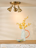 Dar Lighting Nathaniel aged brass 3 light ceiling, imported from the UK