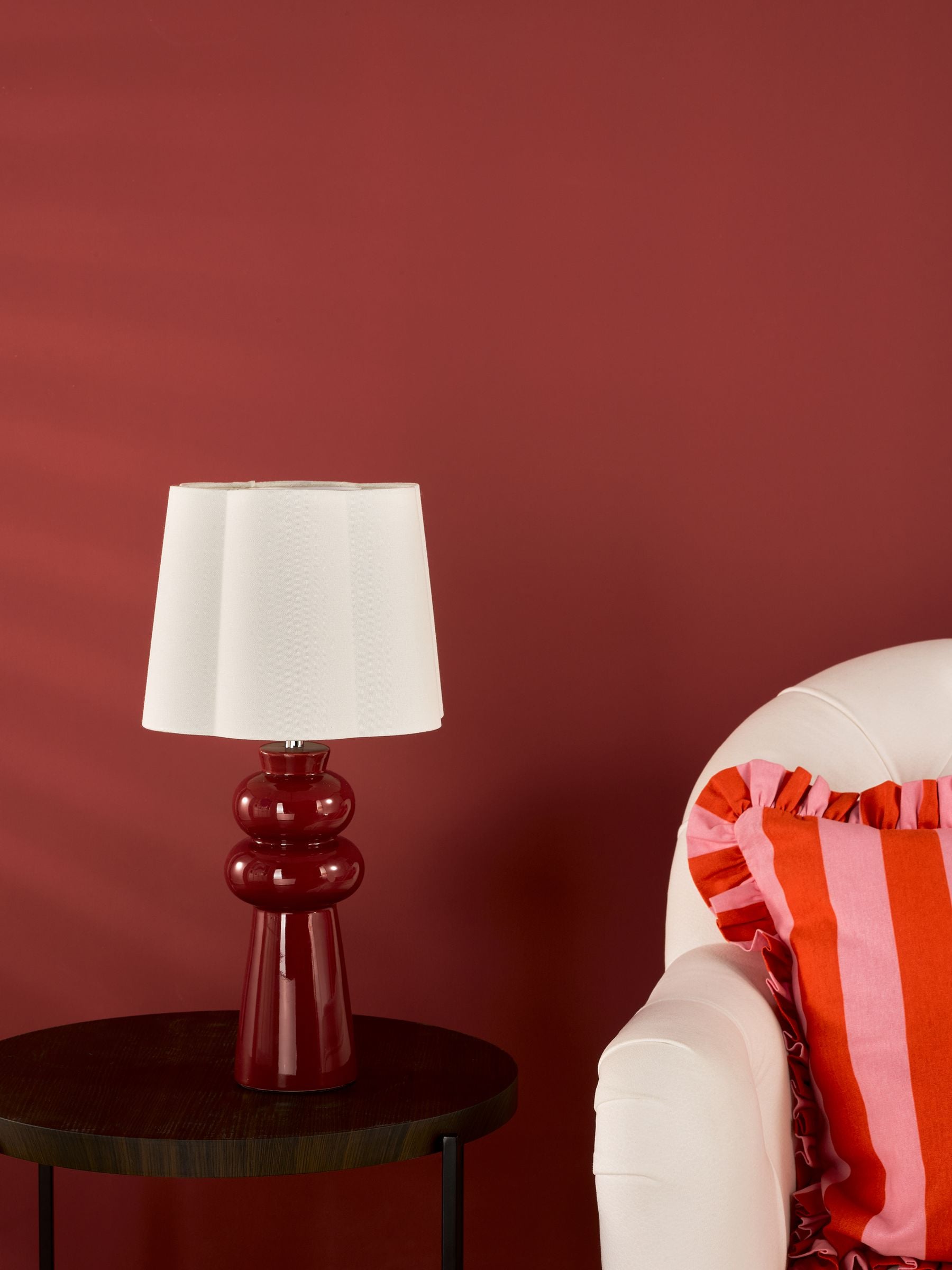 Dar Lighting Jordana pink ceramic table lamp 51.5cm, UK version