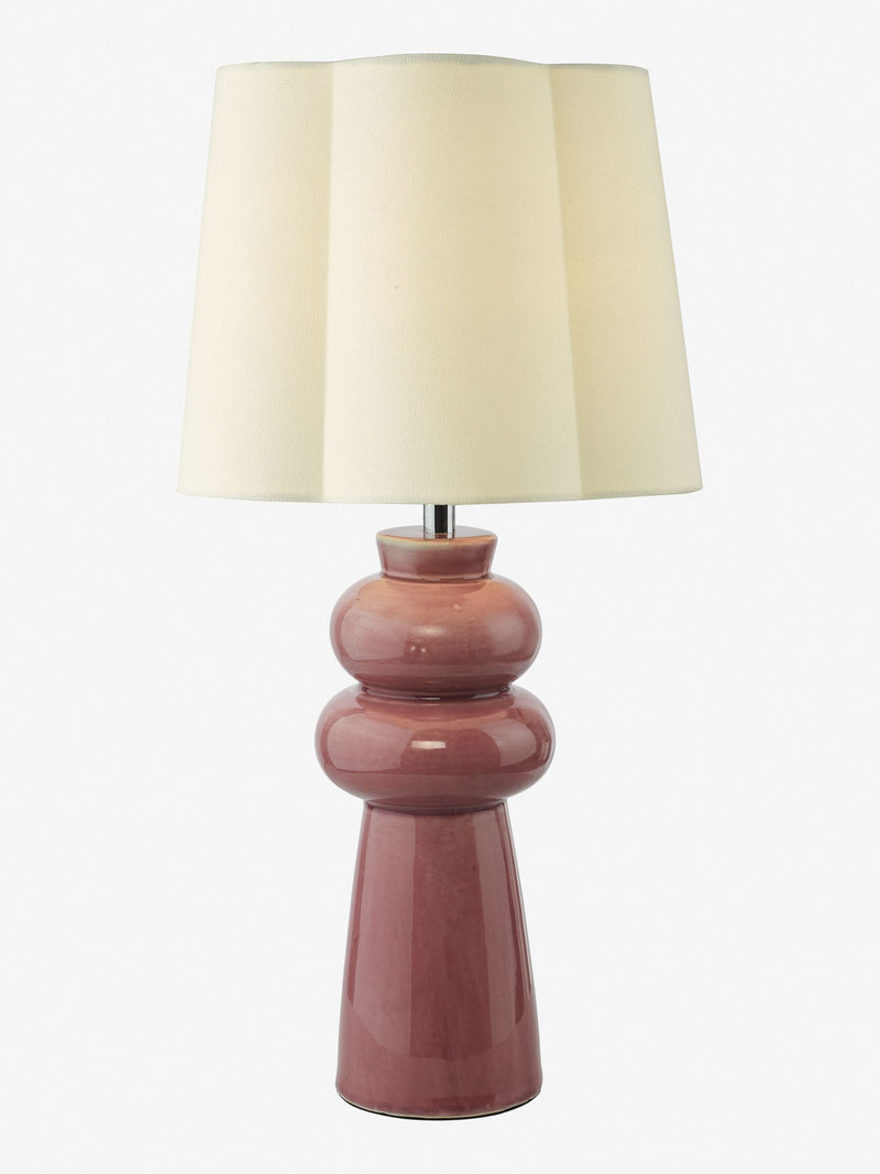 Dar Lighting Jordana pink ceramic table lamp 51.5cm, UK version