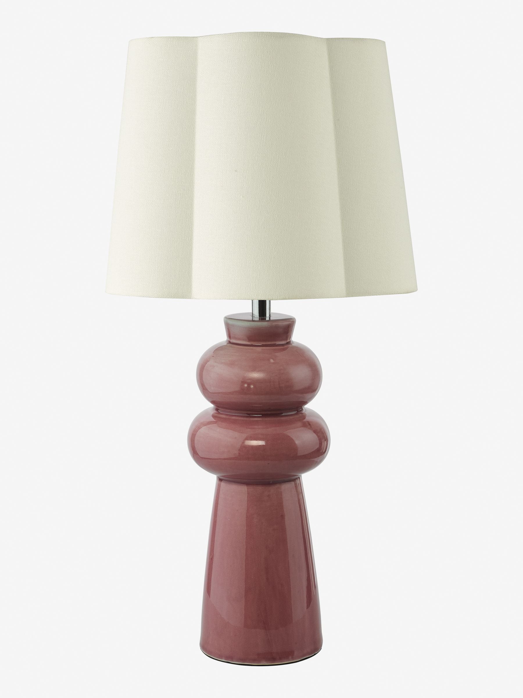 Dar Lighting Jordana pink ceramic table lamp 51.5cm, UK version