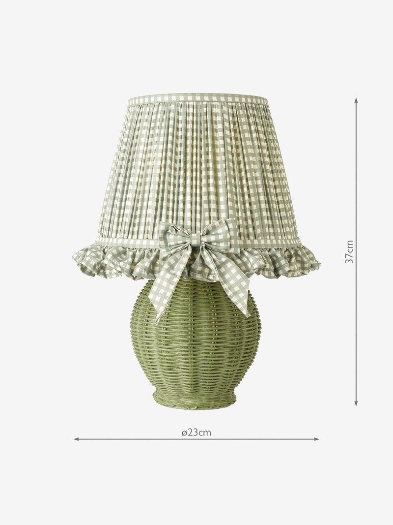 Dar Lighting Omer table lamp in green and antique brass (British brand)