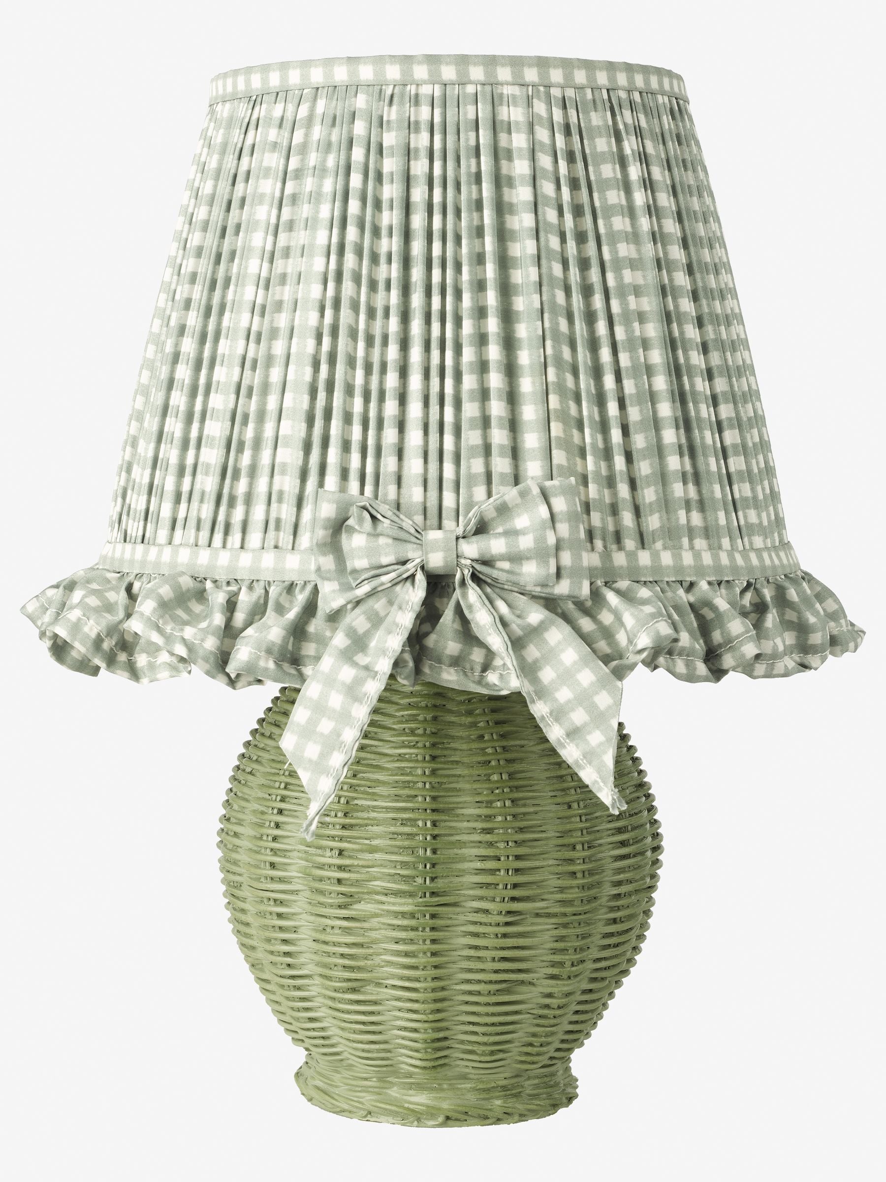 Dar Lighting Omer table lamp in green and antique brass (British brand)