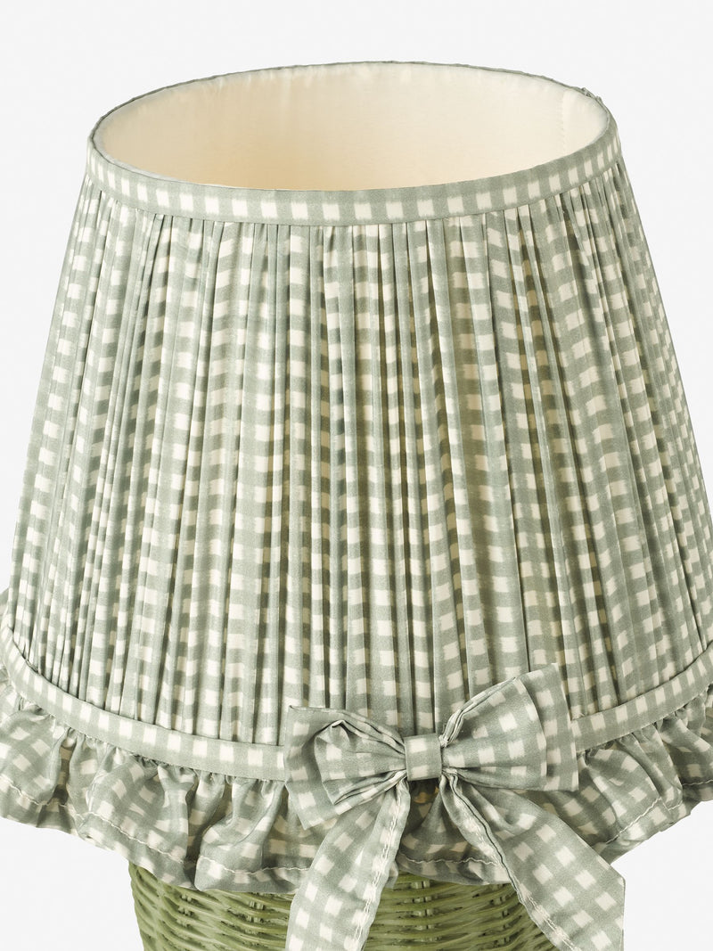 Dar Lighting Omer table lamp in green and antique brass (British brand)