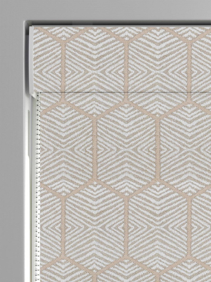 Logan roman blinds natural champagne geometric design (British brand)