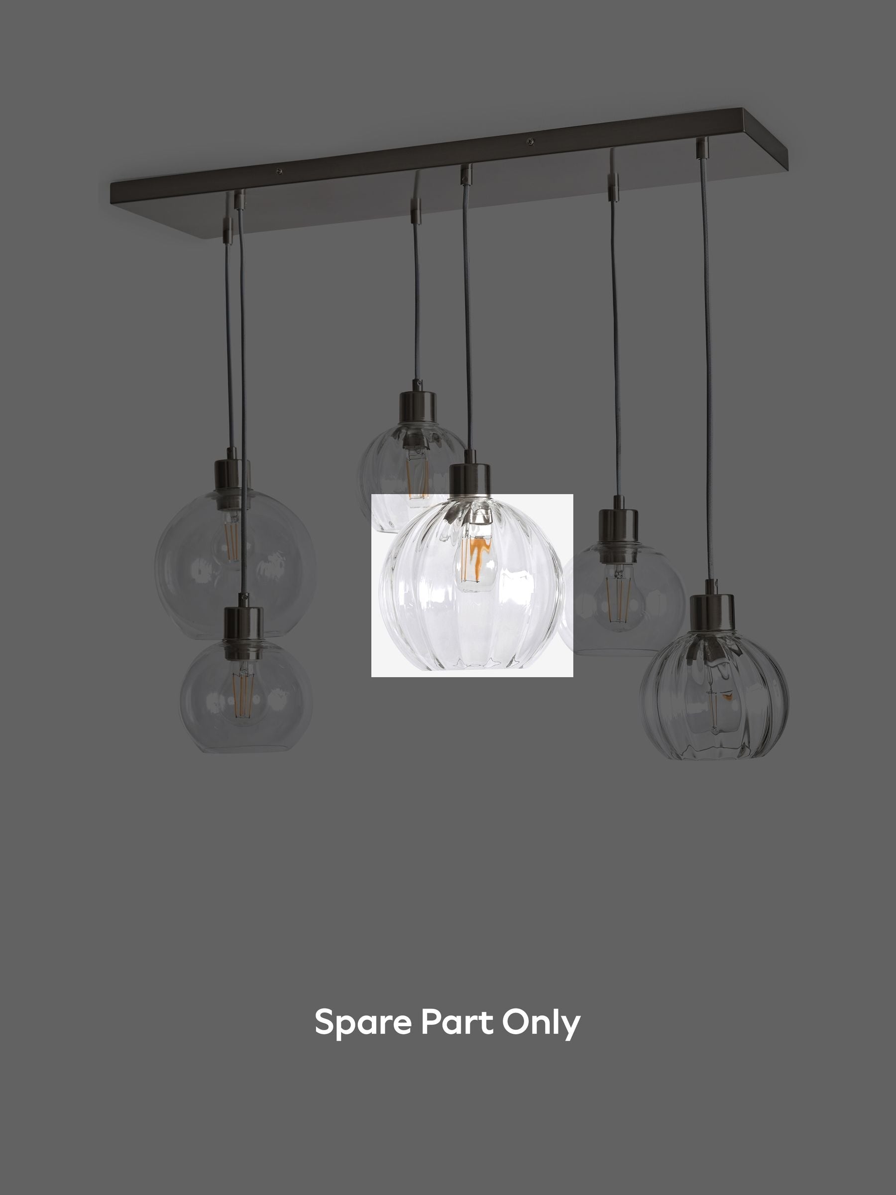 Bourton clear glass spare for U58858 light, imported from the UK