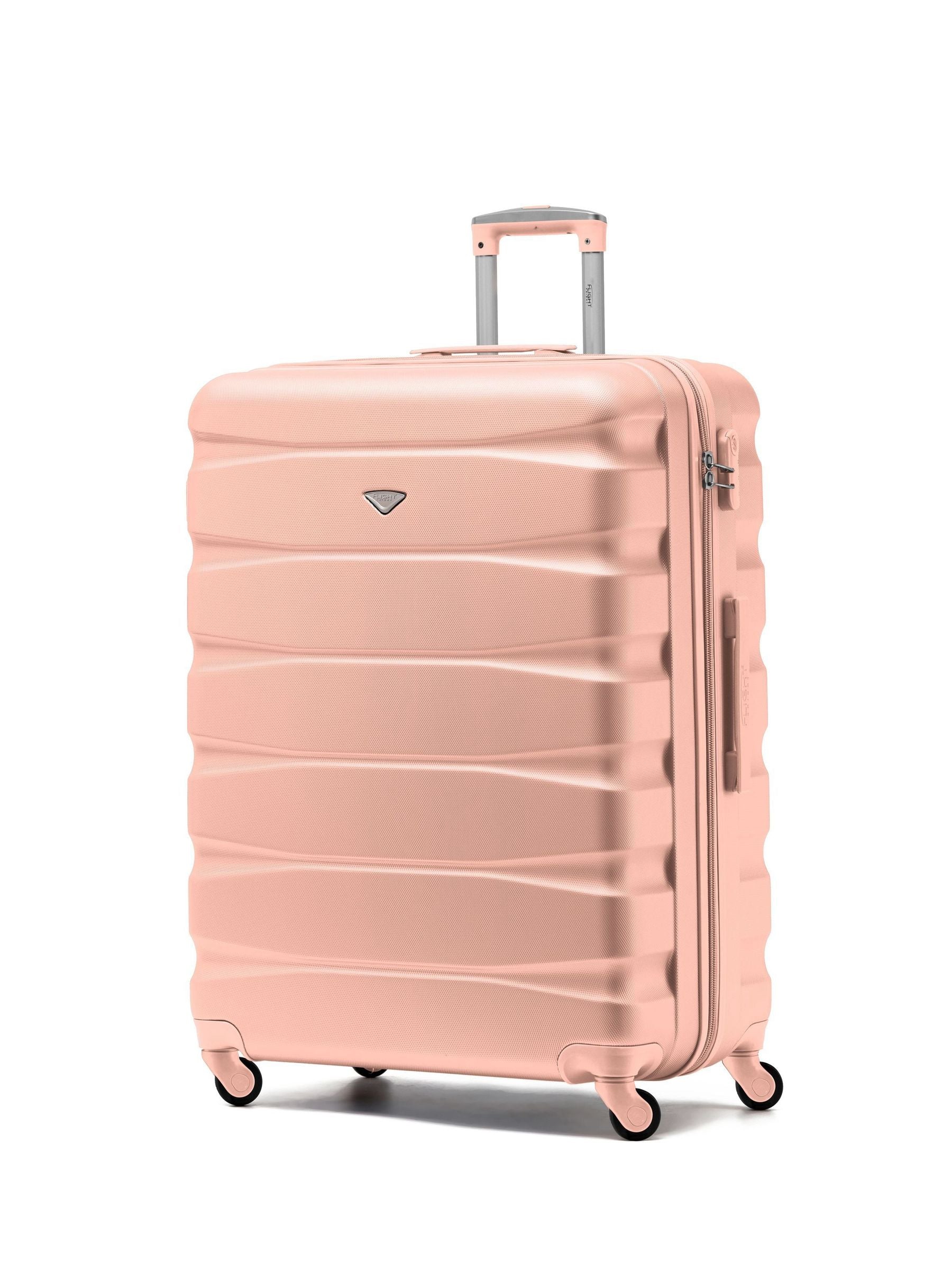 Flight Knight Cream Large Hardcase Lightweight Check-In Suitcase with 4 Wheels 29 inch