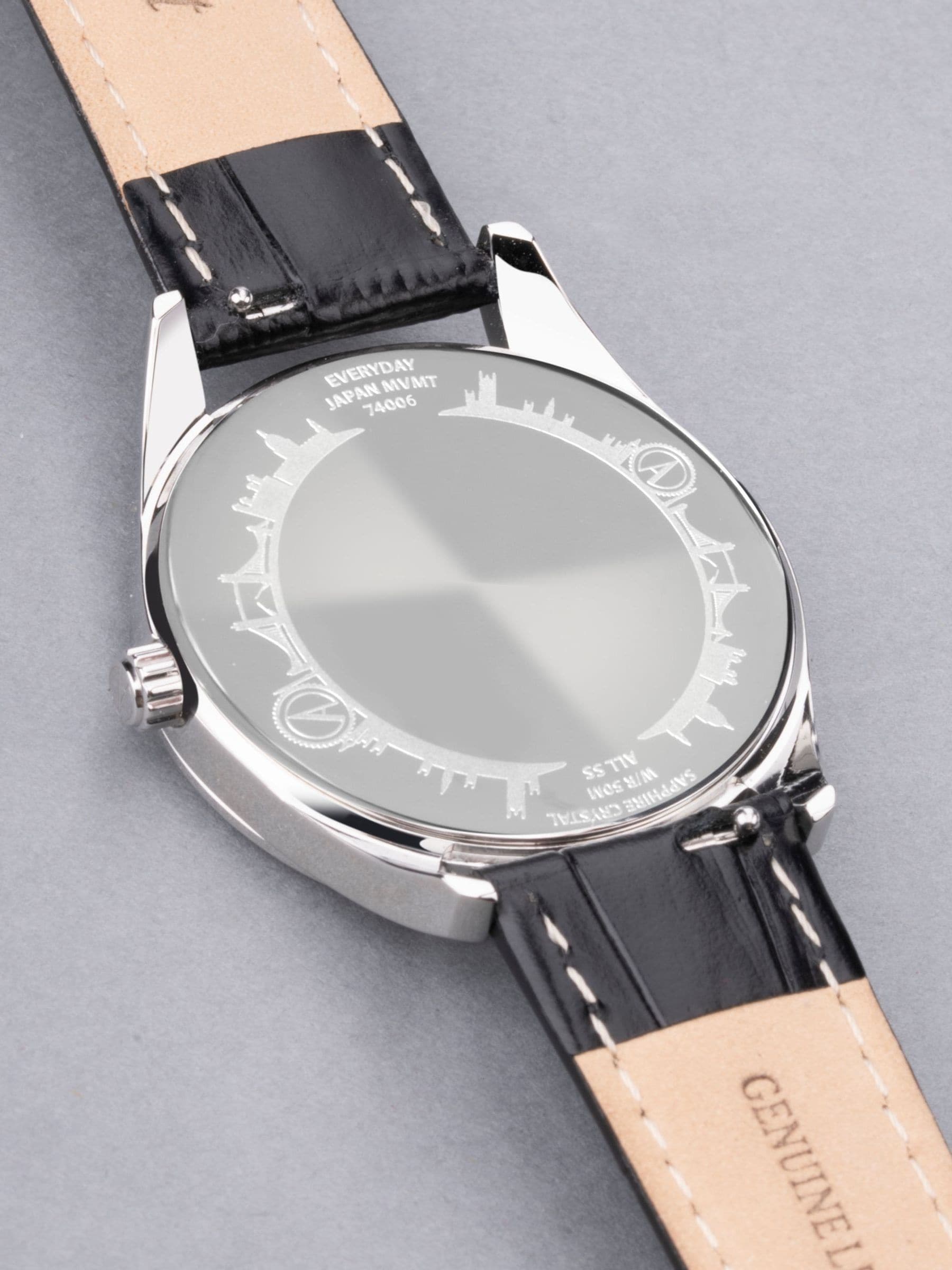 Accurist Analogue Watch Black Leather Strap - British product