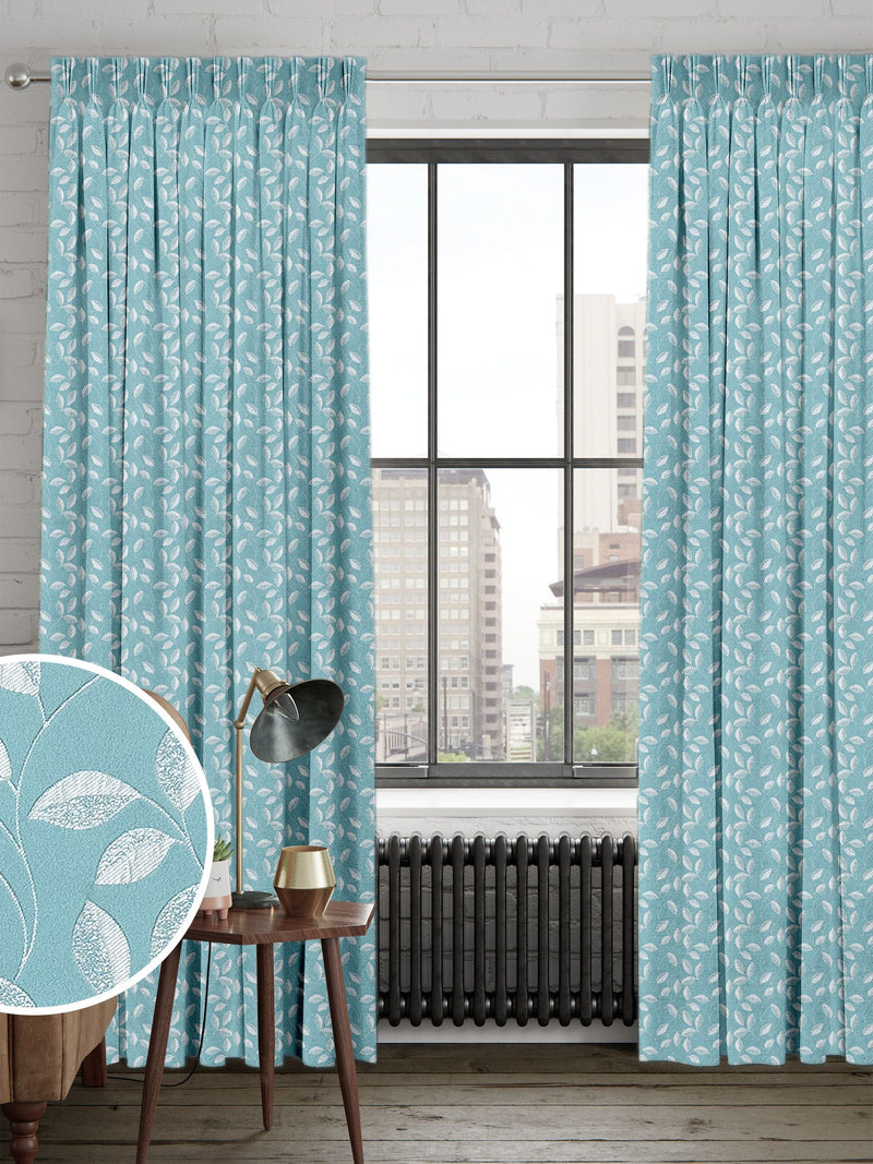 Next Mallix teal blue leaf curtains - British product