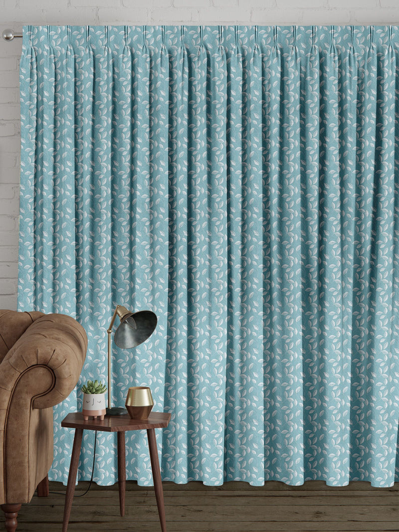 Next Mallix teal blue leaf curtains - British product