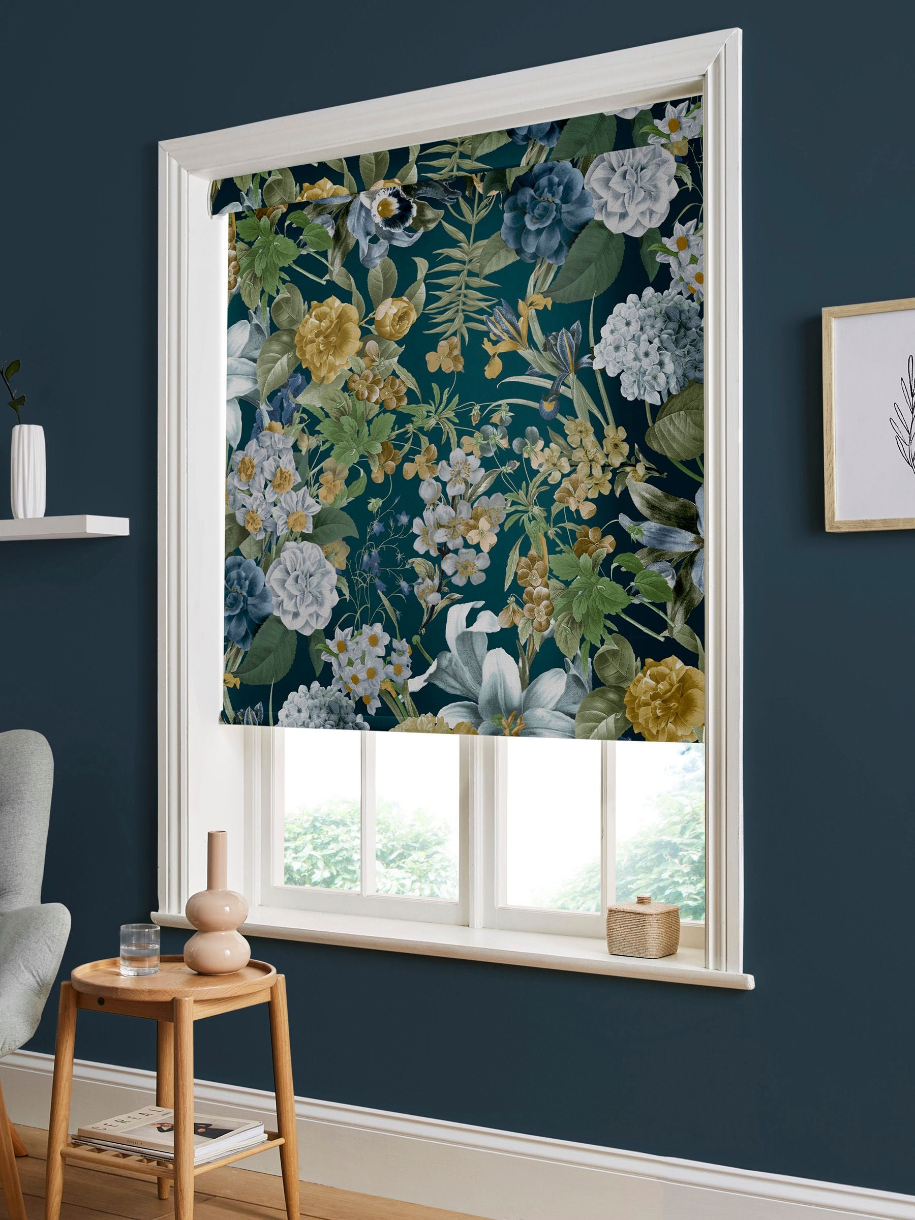 Graham & Brown Glasshouse roller blind midnight blue - British product